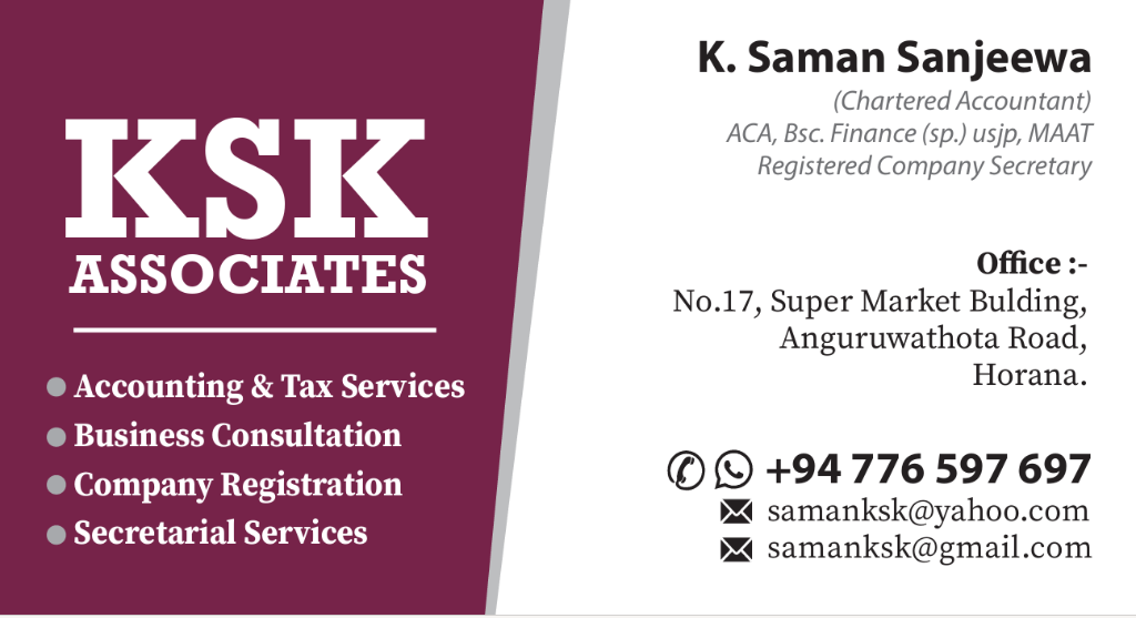 K. Saman Sanjeewa Business Card